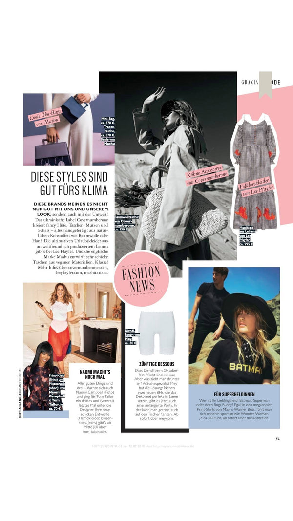 Lee Pfayfer Dress is featured in Grazia DE print edition