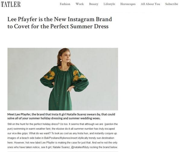 Tatler Ireland about Lee Pfayfer brand
