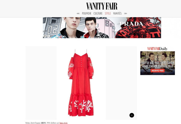 Lee Pfayfer dress in Vanity Fair's List of 20 top red items