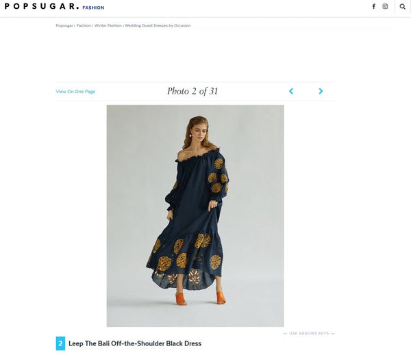 Lee Pfayfer  Bali Off-the-Shoulder Black Dress is featured on Pop Sugar