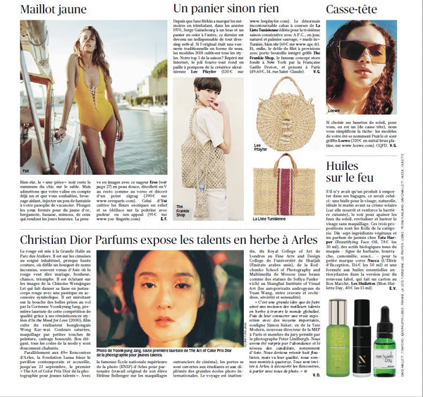 Lee Pfayfer Bag is featured in Le Figaro print edition 11/07/2018