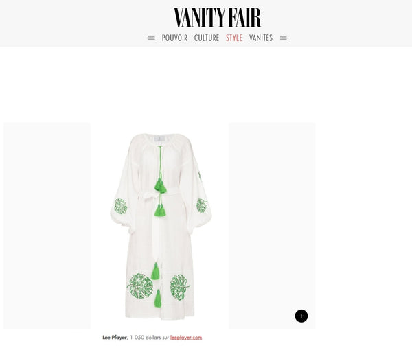 Lee Pfayfer Dress is featured in Vanity Fair.FR