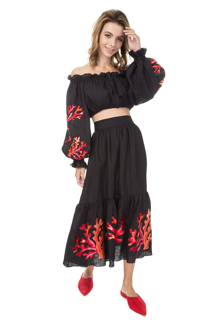 Bora Bora Black Midi Suit