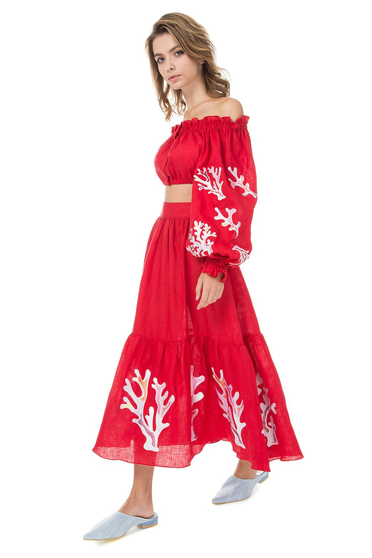 Bora Bora Red Midi Suit