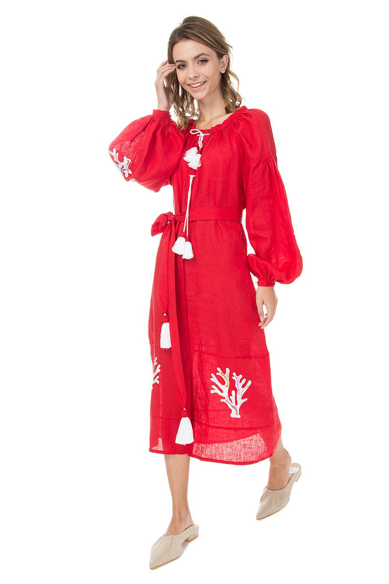 Saint-Tropez Boho Red Dress