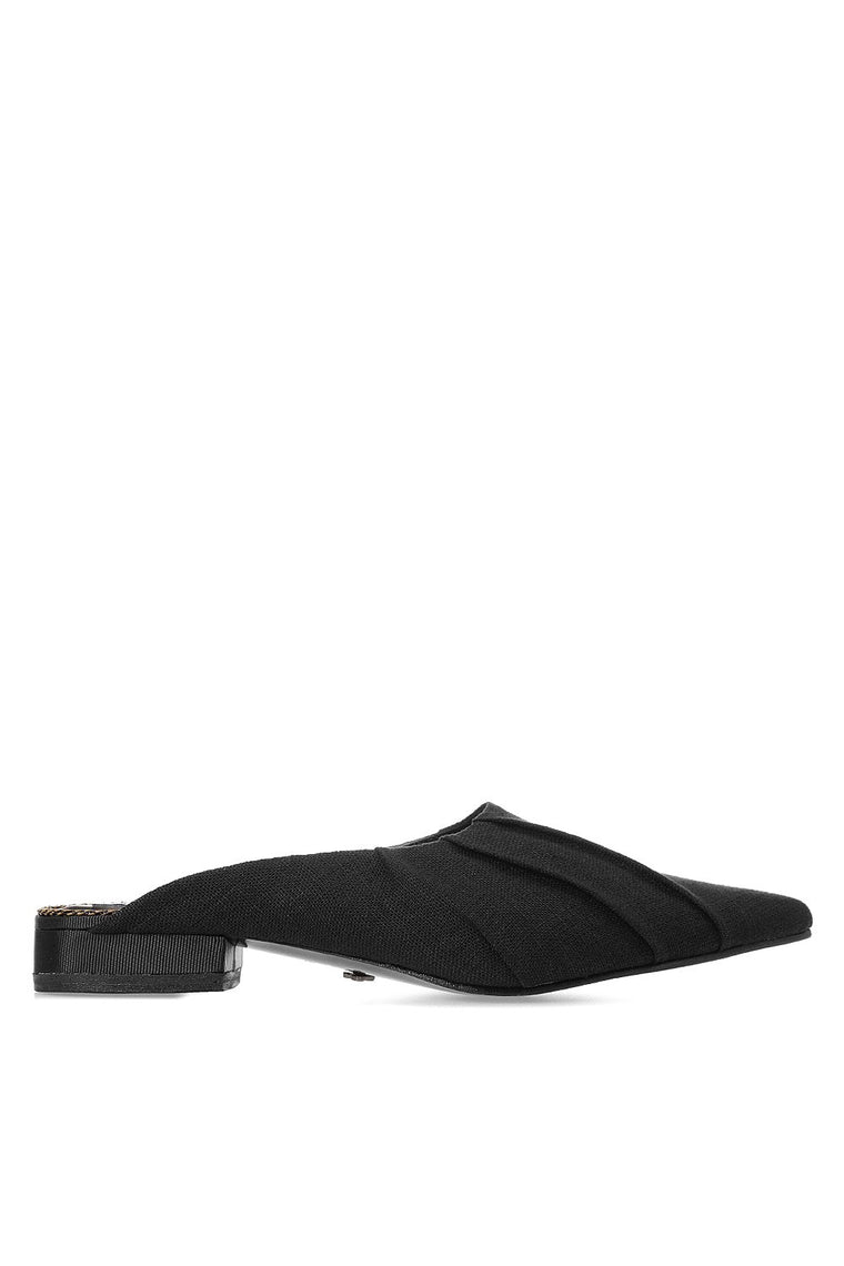 Black canvas mules
